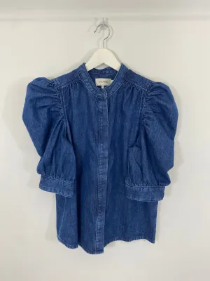 SHORT SLEEVE GILLIAN TOP (DARK ROOM) - FRAME